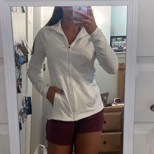 White Zip-Up Athletic Sweatshirt